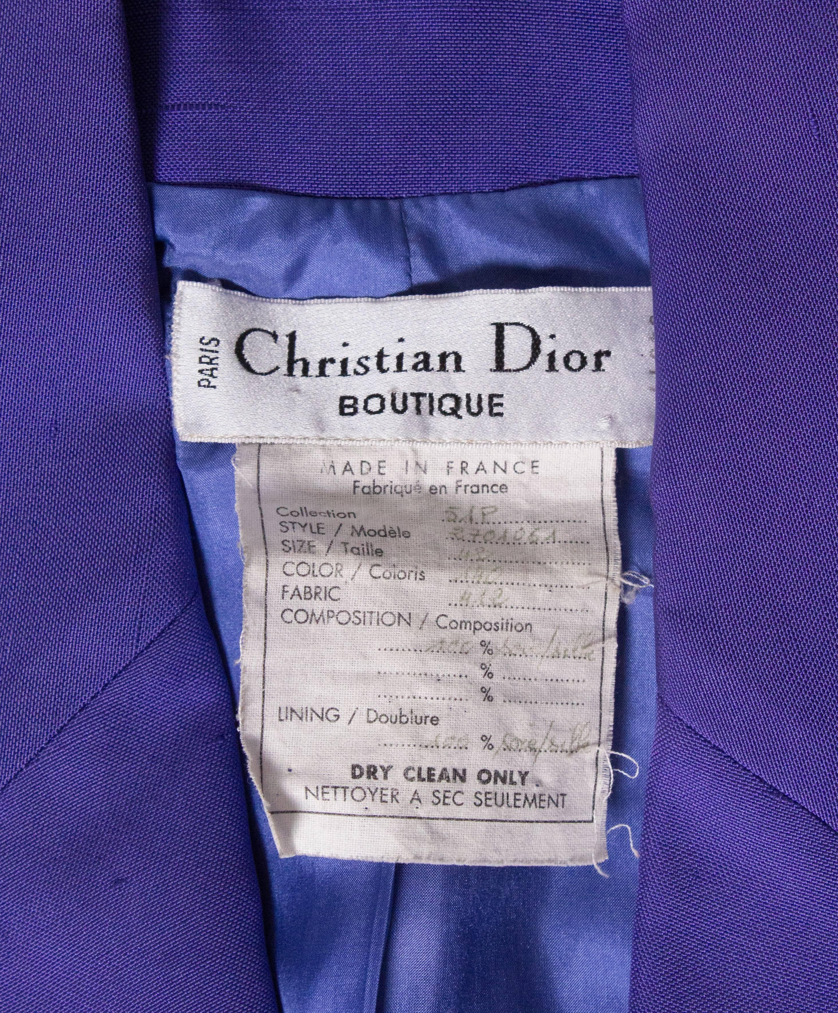 Christian Dior Vintage Numbered Silk Suit 1