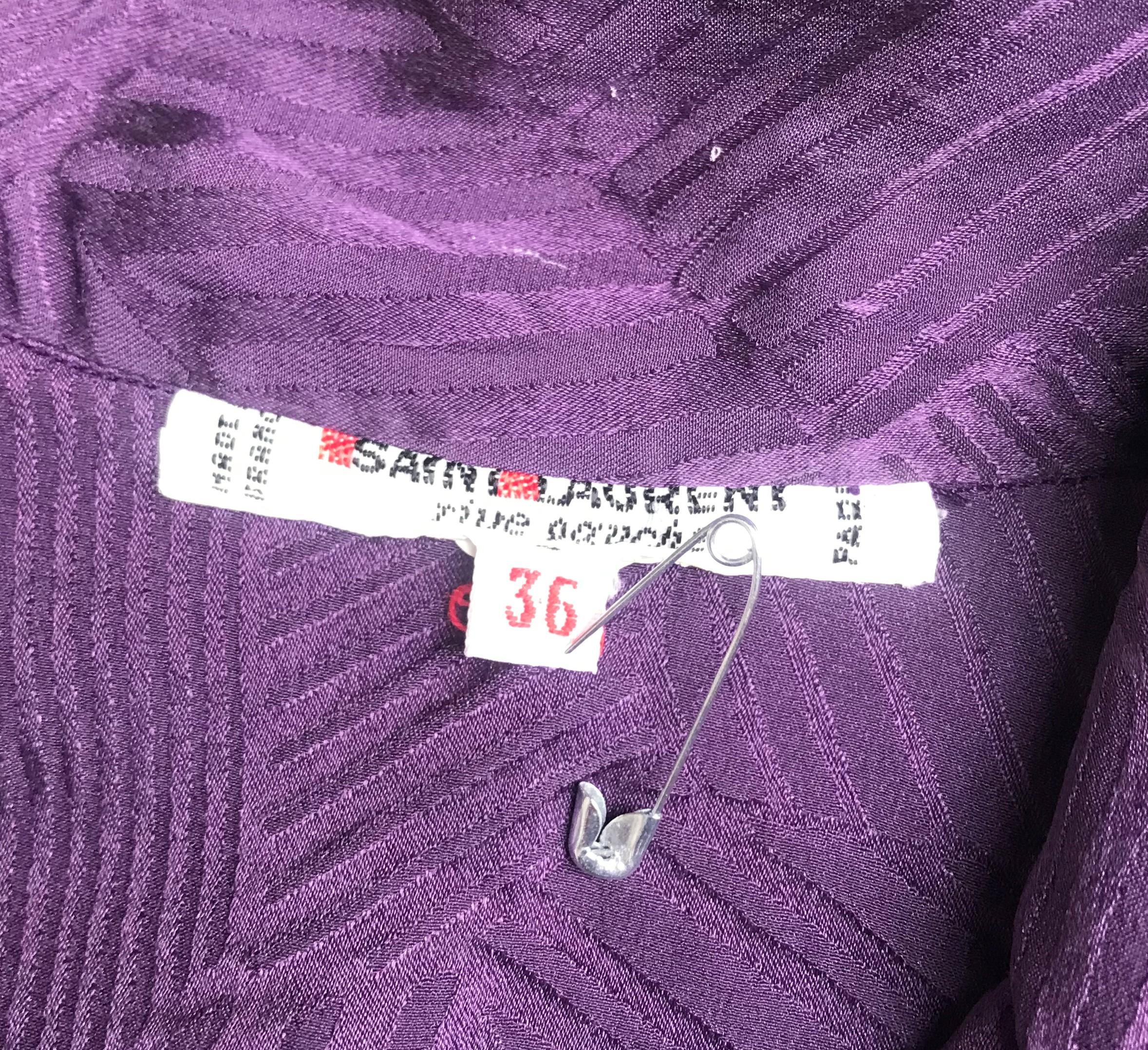 A Vintage 1970s silk purple pussy bow blouse by Yves Saint Laurent  2