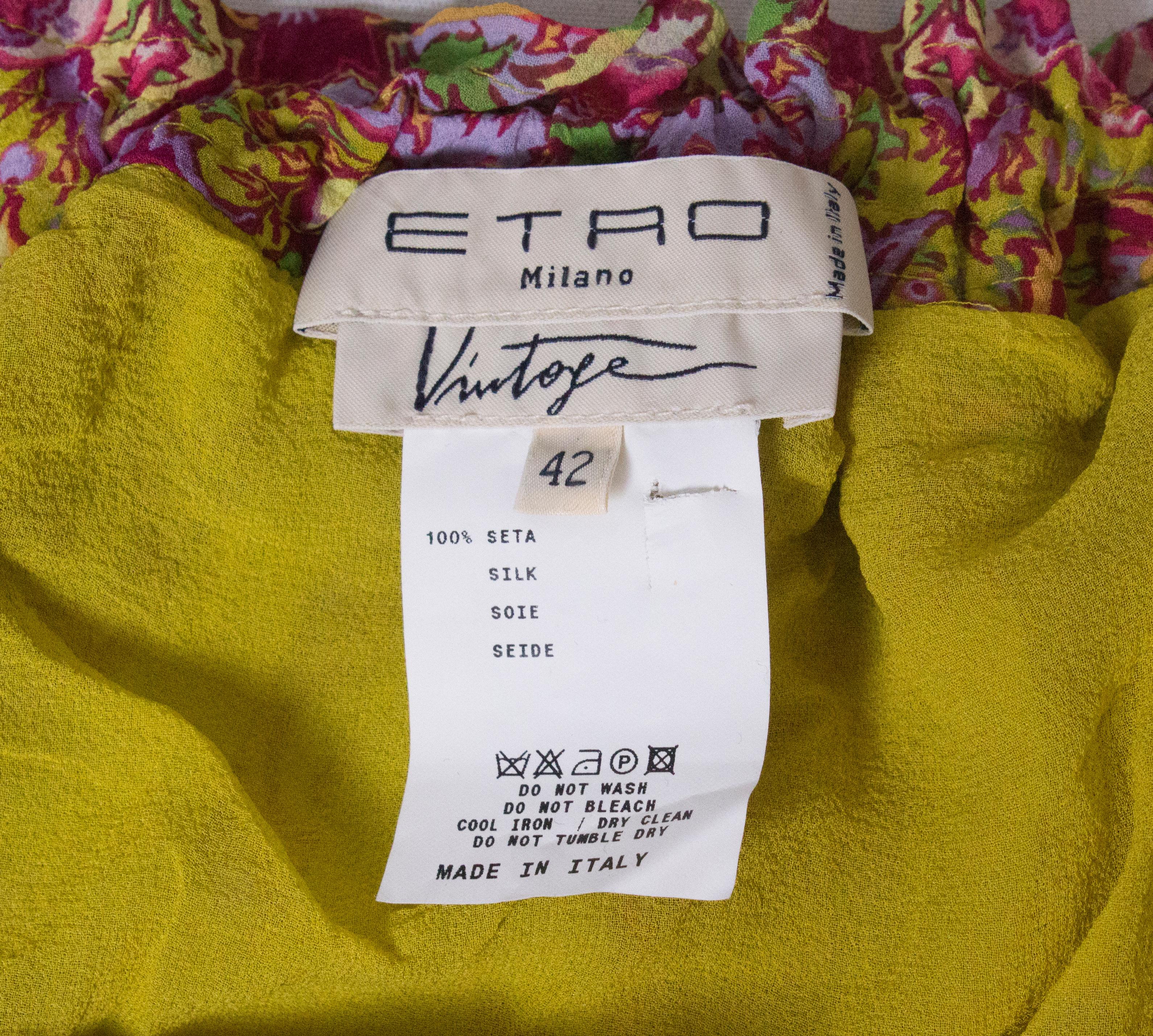 Vintage Etro Vintage Silk Skirt For Sale 1