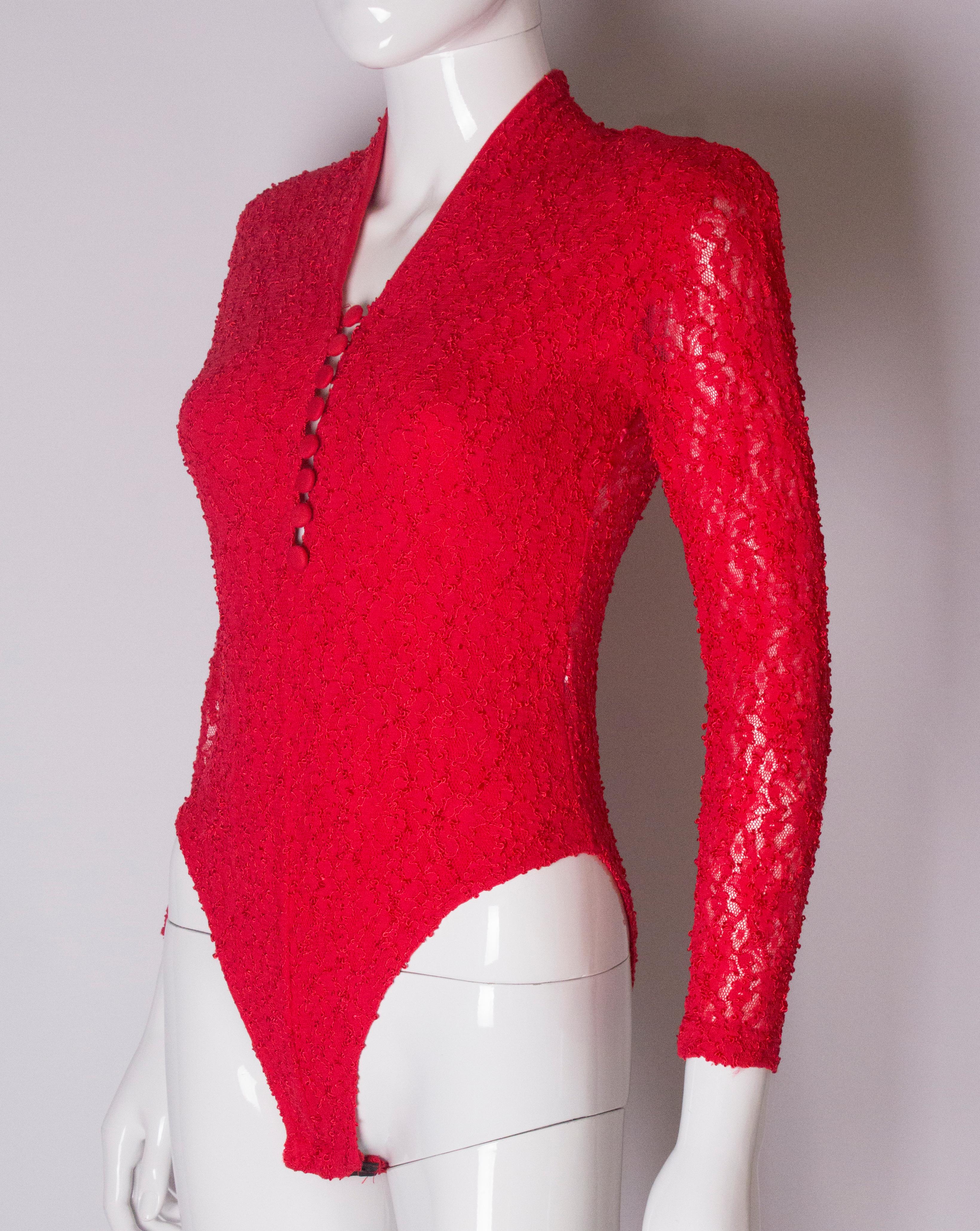 red lace bodysuits