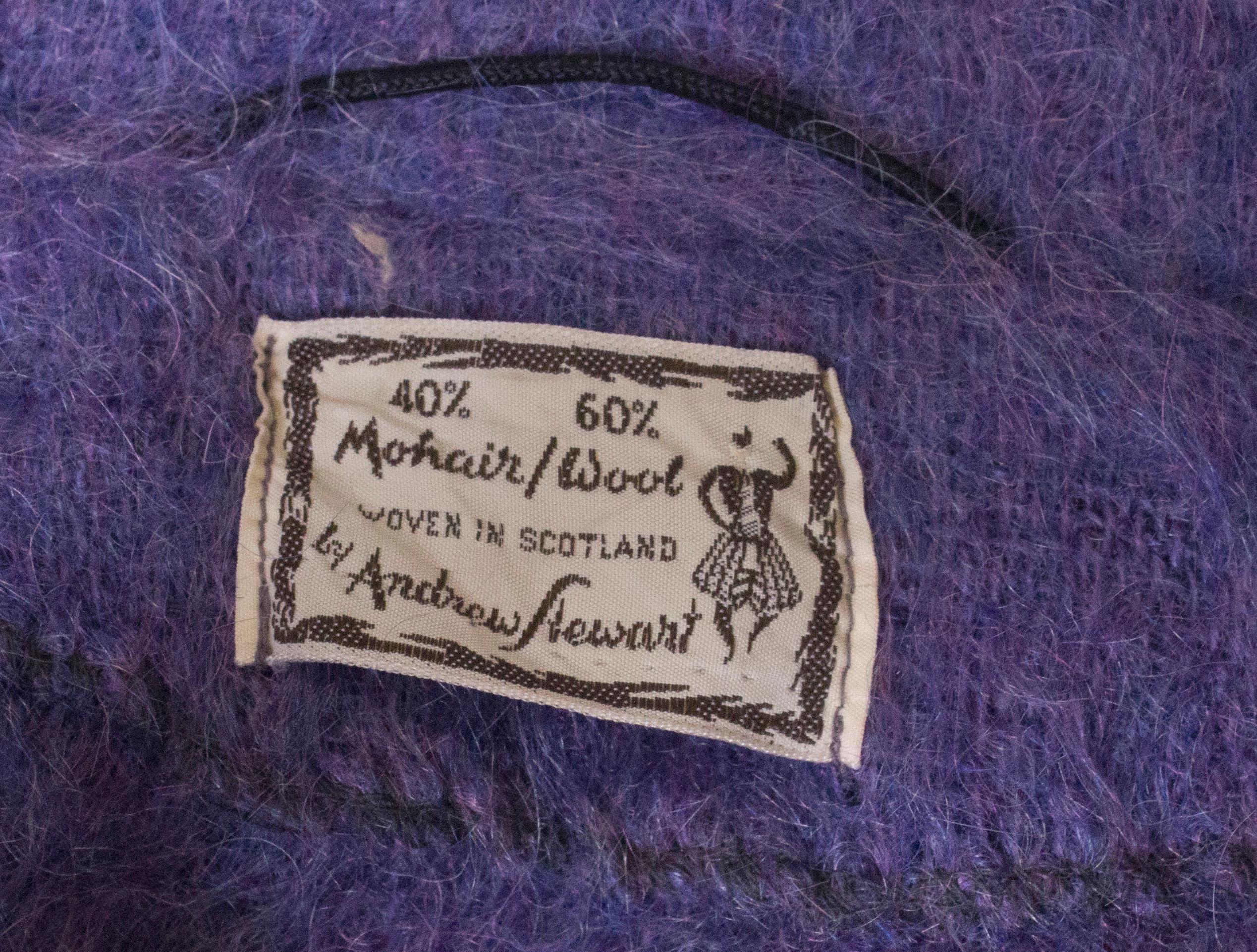 Vintage Lavender Mohair Cape For Sale 4