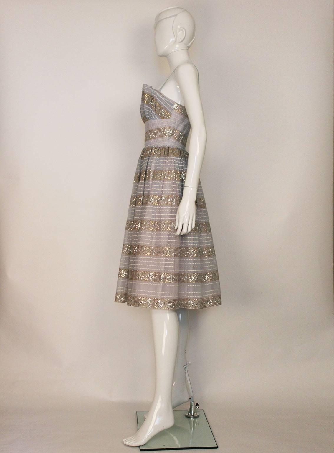 Brown 1950s Victor Josselyn Cocktail Dress For Sale