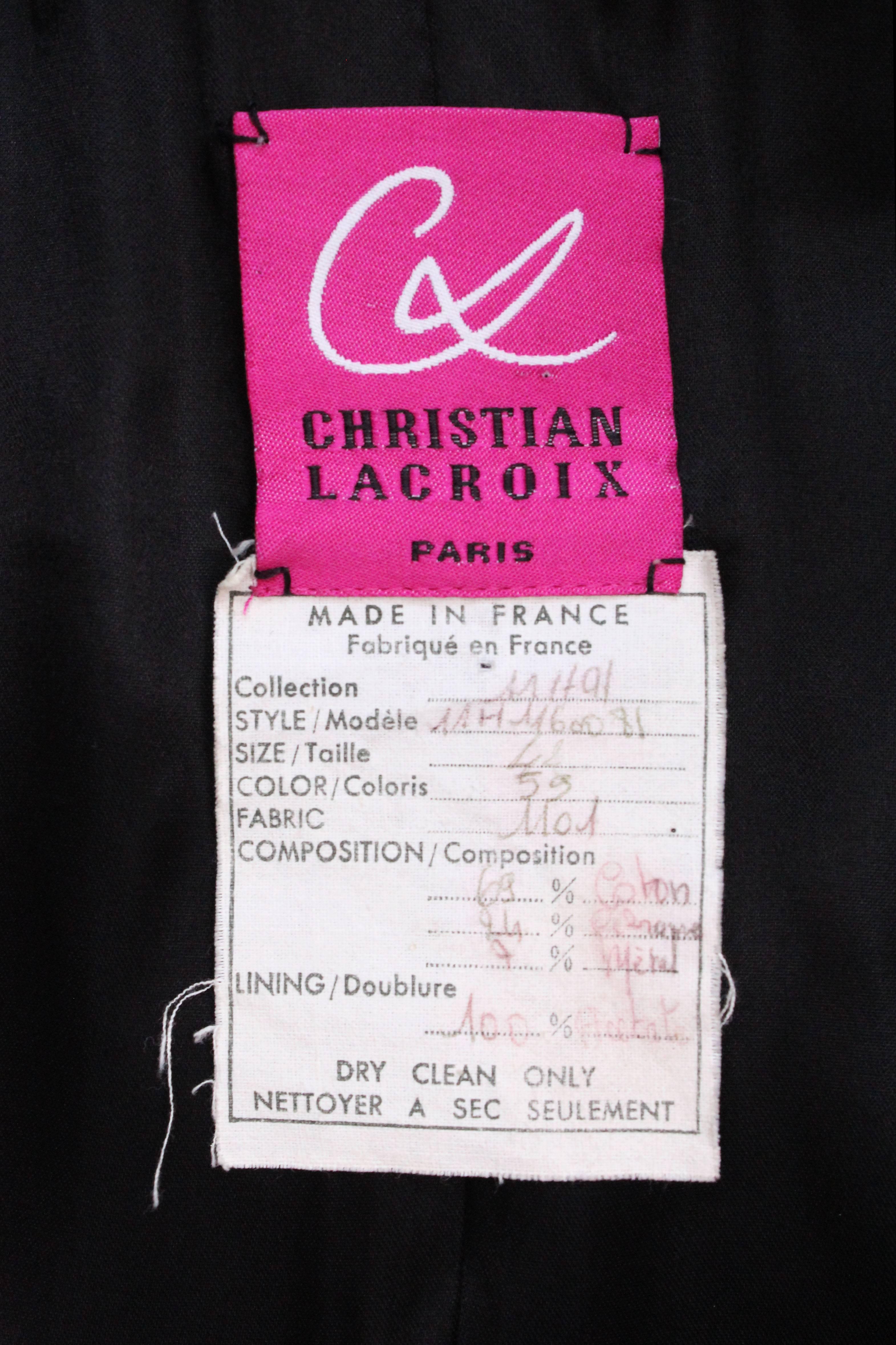 A vintage 1980s Christian Lacroix Velvet Collared Brocarde Jacket 4