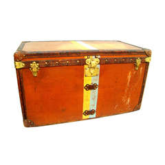 Antique Louis Vuitton Orange Vuittonite Steamer trunk 1903 French