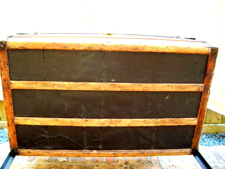 Antique Louis Vuitton Cabin trunk Coffee table Steamer chest paris 1907 1