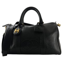 CHANEL Boston Travel Bag Black Grained Calfskin 1994–1996