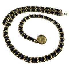 CHANEL CC Chain Belt Gold Metal and Leather Fall 1994 Collection