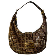 Fendi Croissant Tasche Braun Lack Monogram