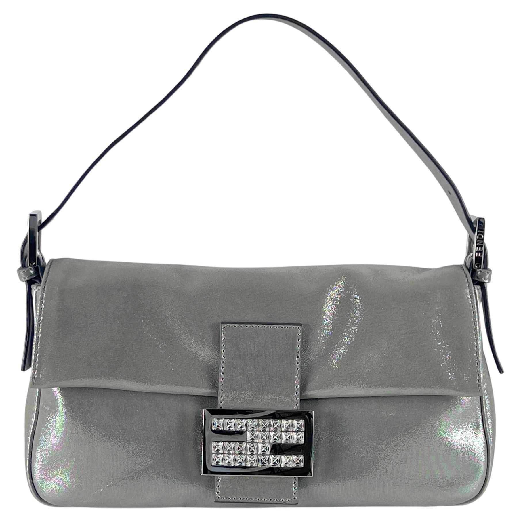 Fendi Sac à bandoulière en cuir Baguette Silver