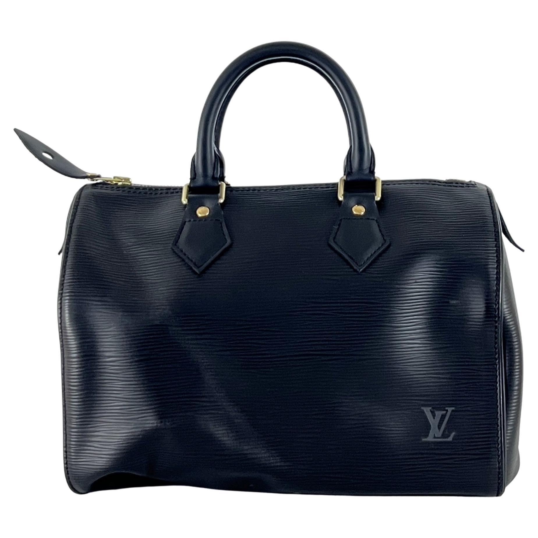 Louis Vuitton Speedy 25 Borsa a manico superiore in pelle nera 2003