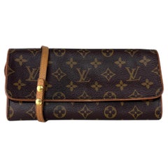 Louis Vuitton Twin GM Crossbody Bag Monogram Canvas Brown 2004