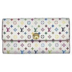 Louis Vuitton Multicolor Murakami Sarah Wallet White Gold Hardware