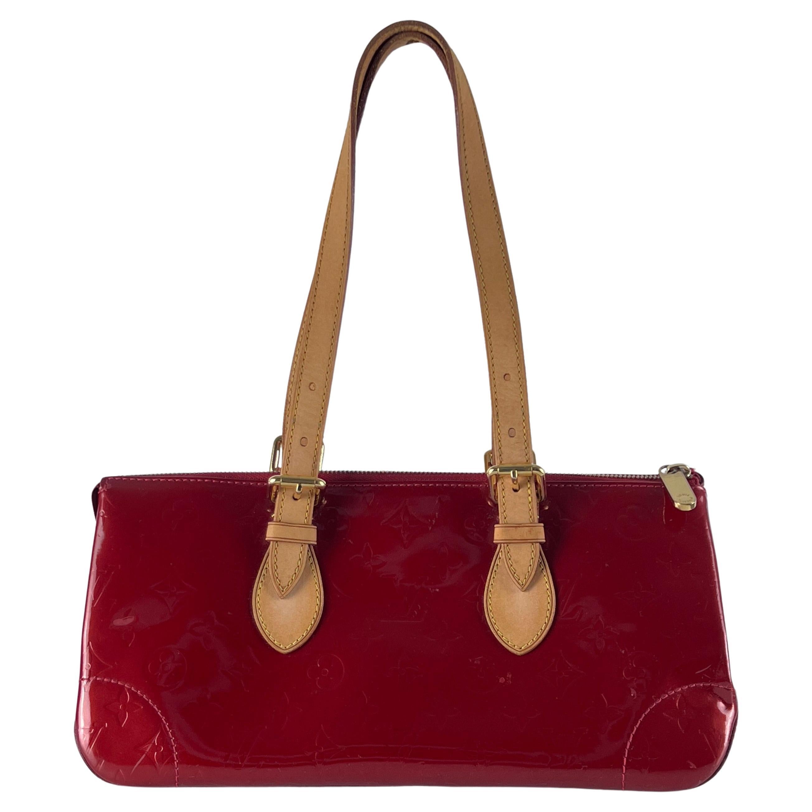 Louis Vuitton Rosenholz Umhängetasche Vernis Leder Rot 2007