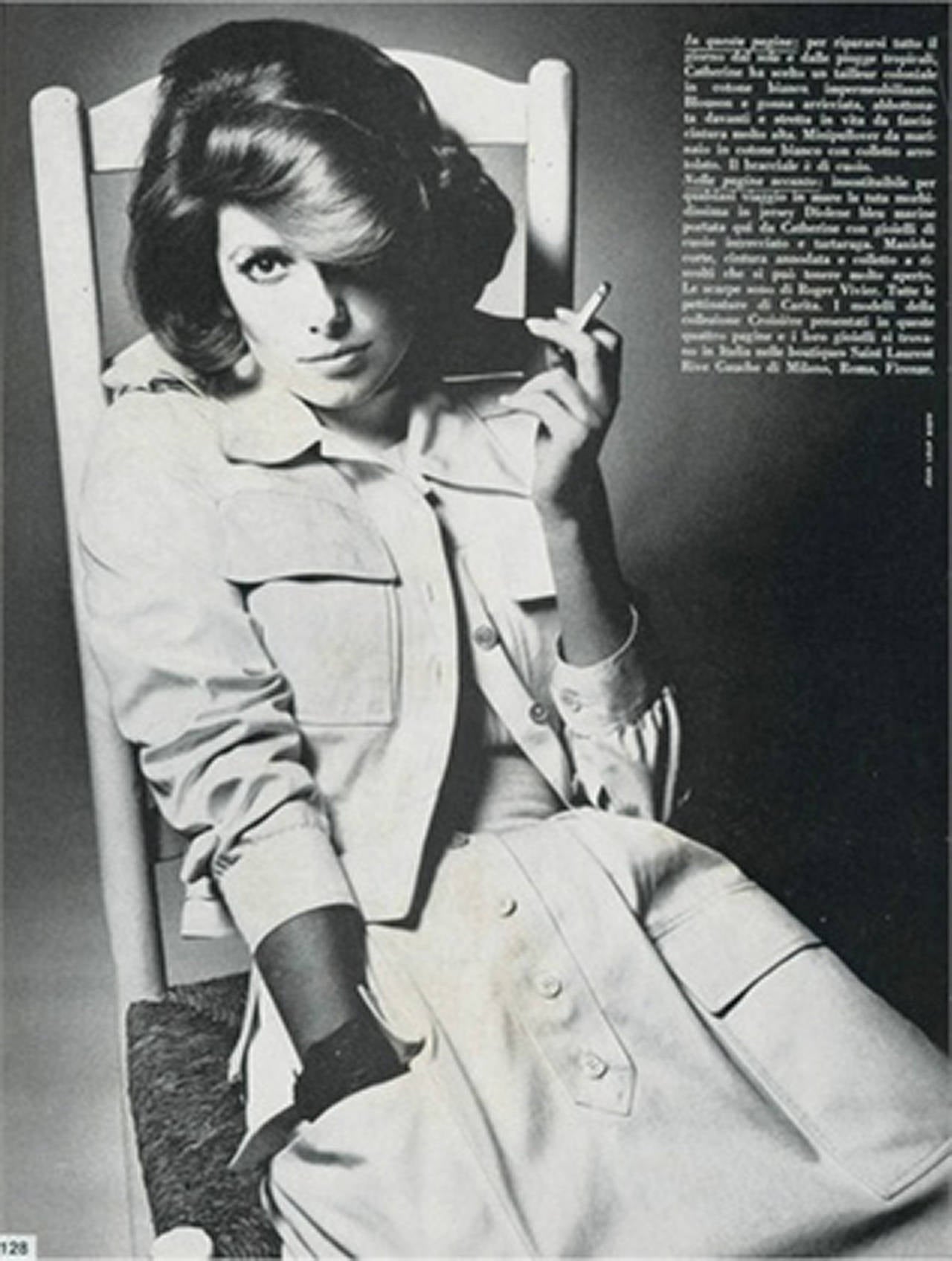 Iconic YVES SAINT LAURENT 1969 LOULOU DE LA FALAISE safari suit. 1