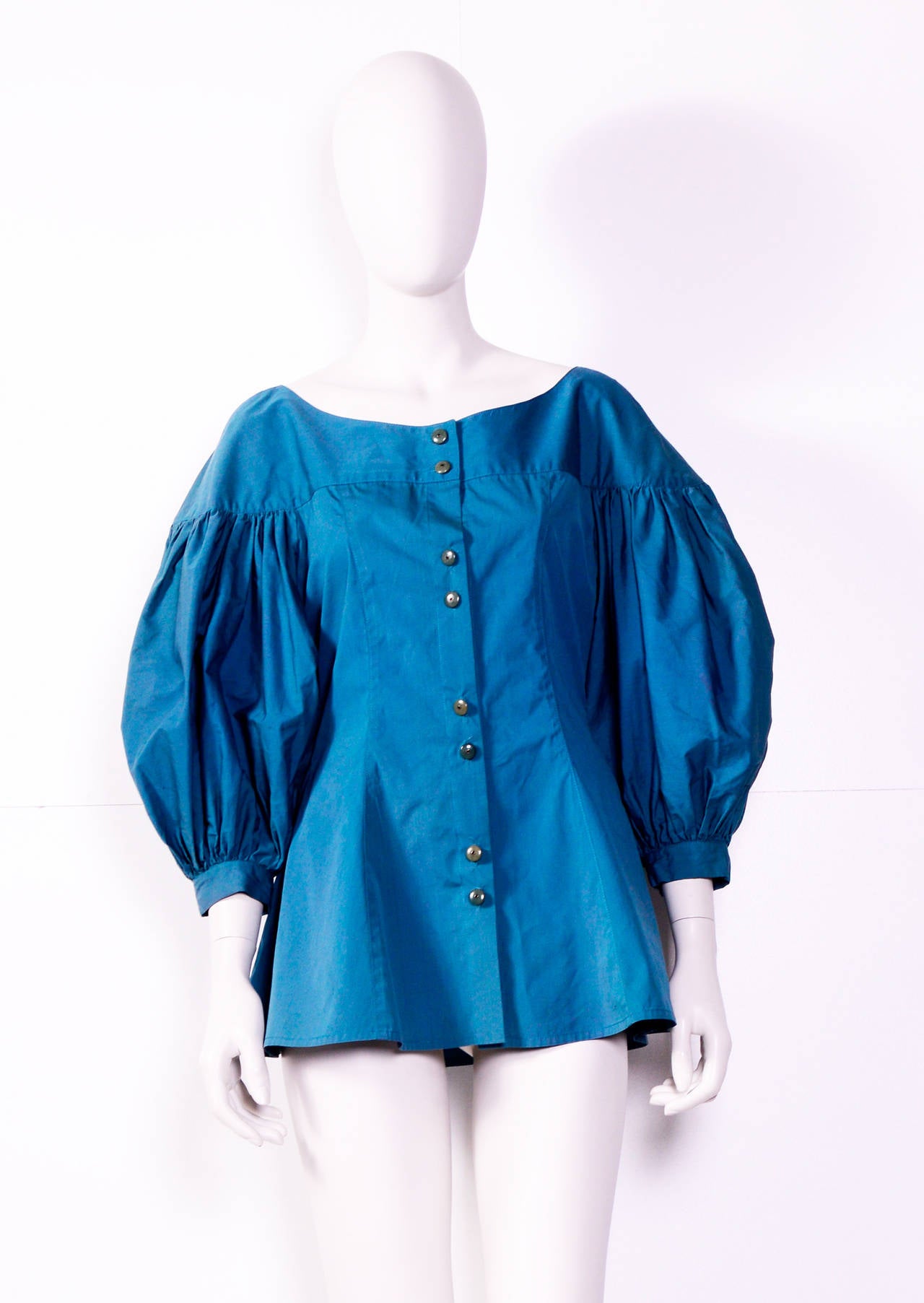 Women's Yves Saint Laurent Vintage Cotton Peasant Tunic/Blouse