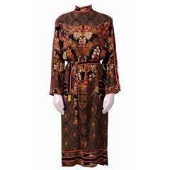 Vintage LEONARD Crepe De Chine Signed Oriental Print Dress 1
