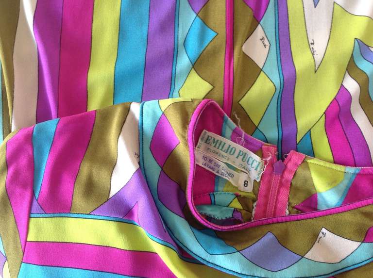 60's Signed Silk Jersey Emilio Pucci Dress at 1stDibs