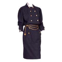 Vintage 80's Charcoal Wool CHANEL Dress 4