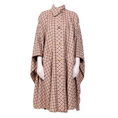 70's Valentino Wool Checkered Cape 1