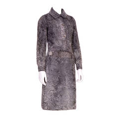 Vintage 60's Grey Broadtail 2-Piece Ensemble