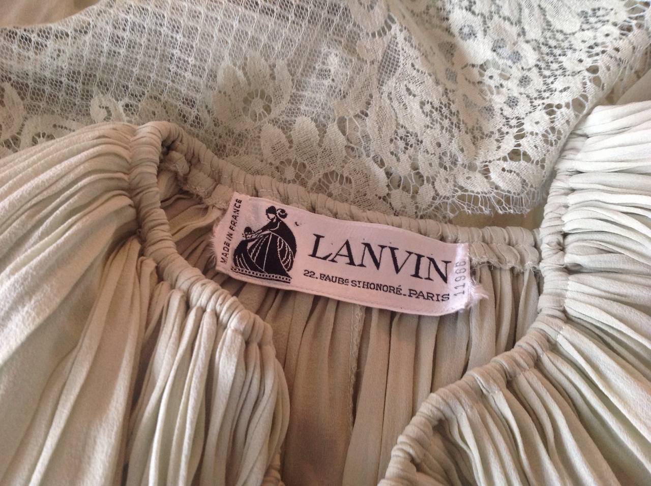 70's LANVIN COUTURE silk chiffon & chantilly lace boho set 2
