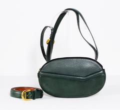 Vintage 80's DELVAUX Green Hip Bag & Belt