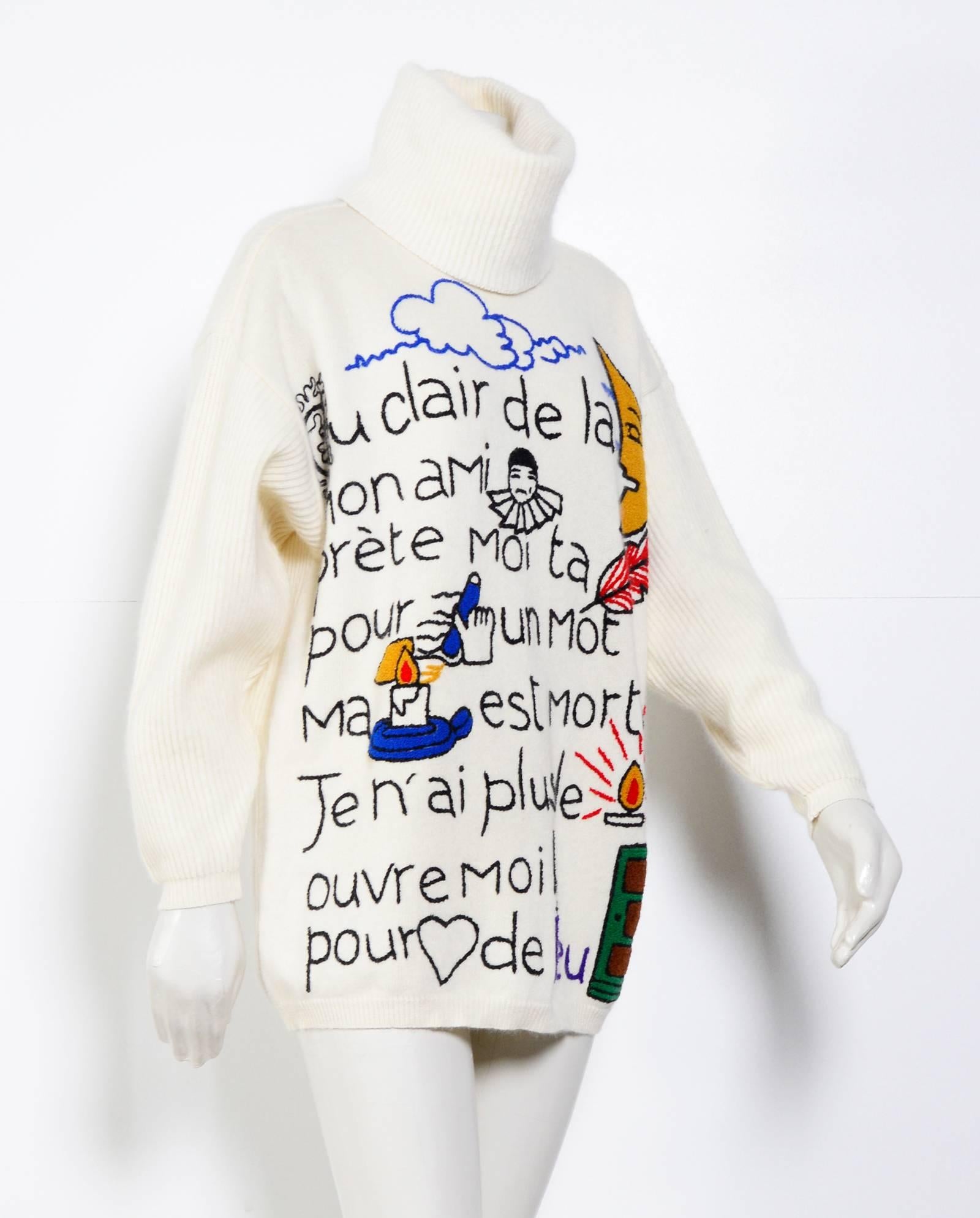 Vintage JEAN-CHARLES DE CASTELBAJAC Jersey de lana Beige