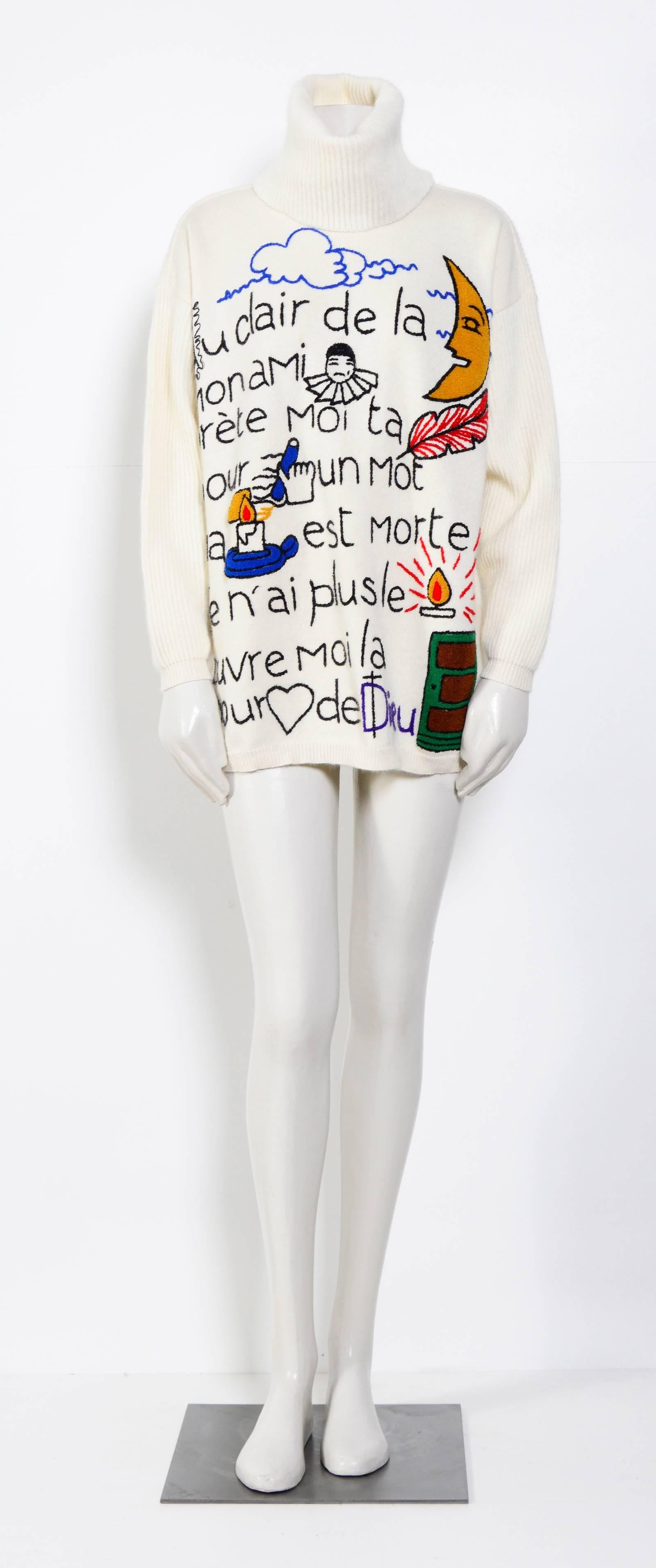 Vintage JEAN-CHARLES DE CASTELBAJAC Jersey de lana en Excelente Estado en Antwerpen, Vlaams Gewest