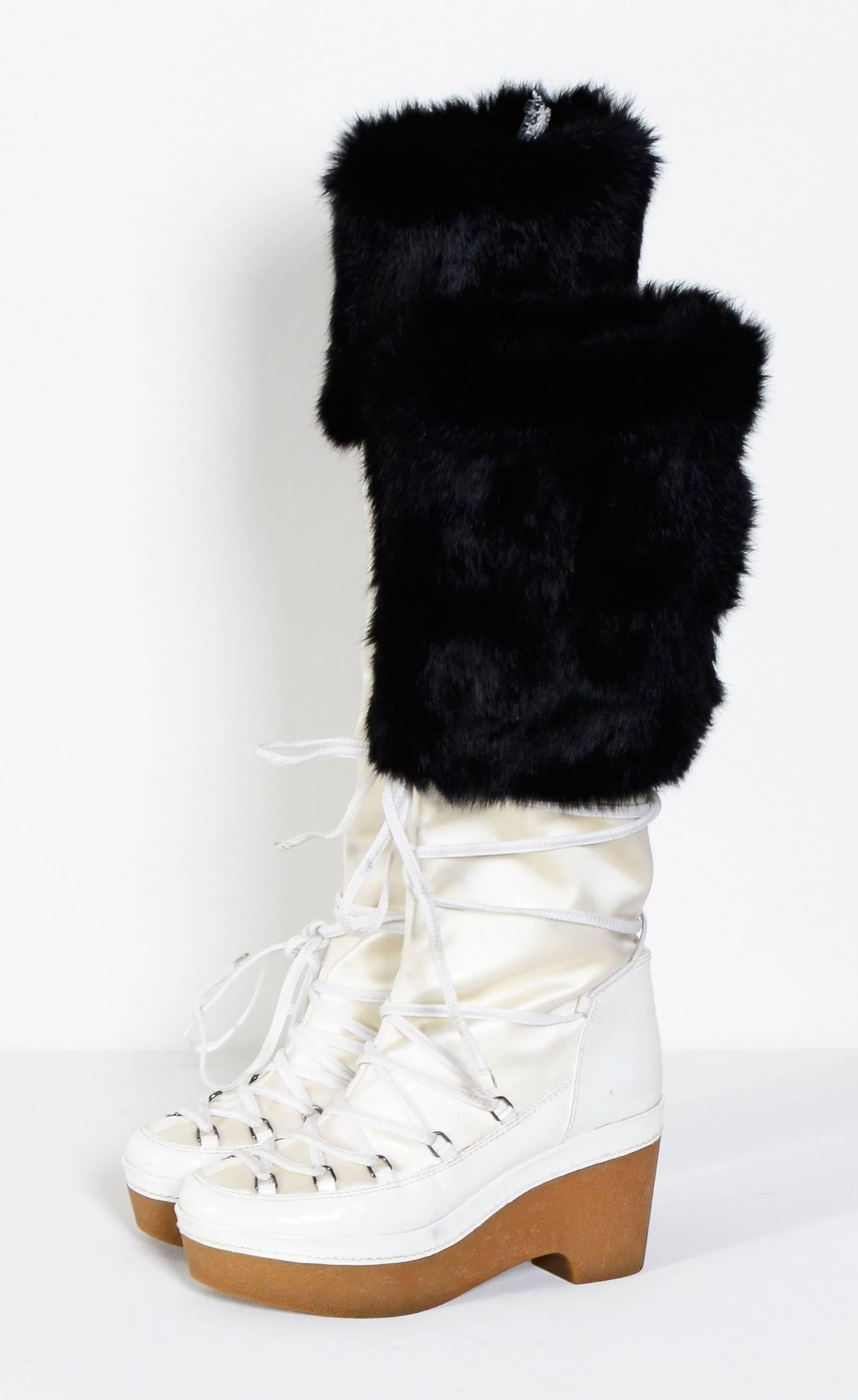 GIVENCHY / Alexander McQueen White & Black Snow-Boots 2