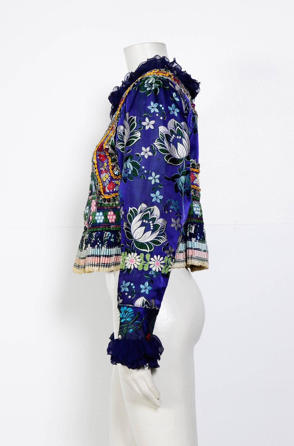 Ethnic Boho Vintage 60's Embroidered Jacket / Top at 1stdibs