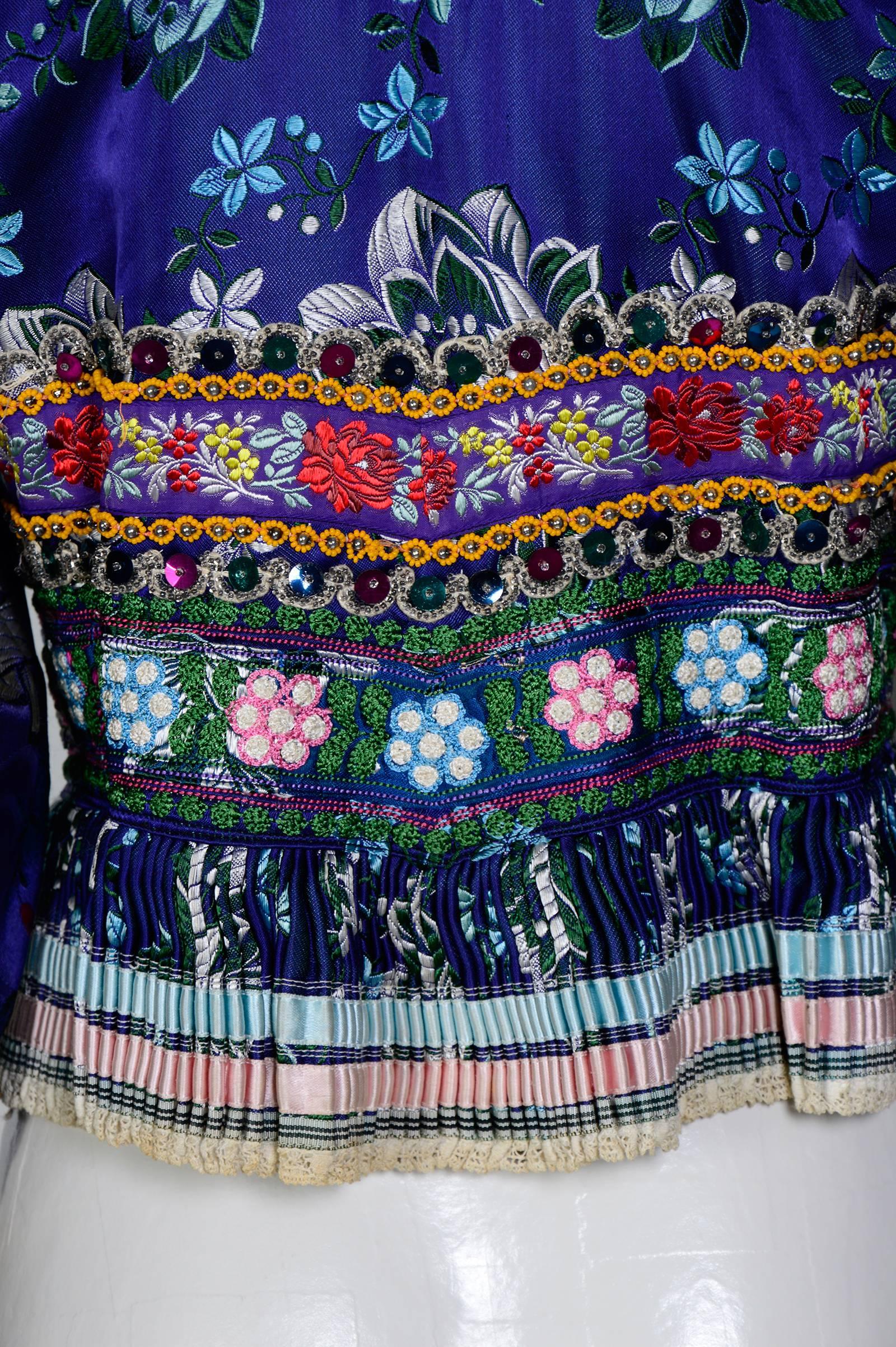 Ethnic Boho Vintage 60's Embroidered Jacket / Top 3