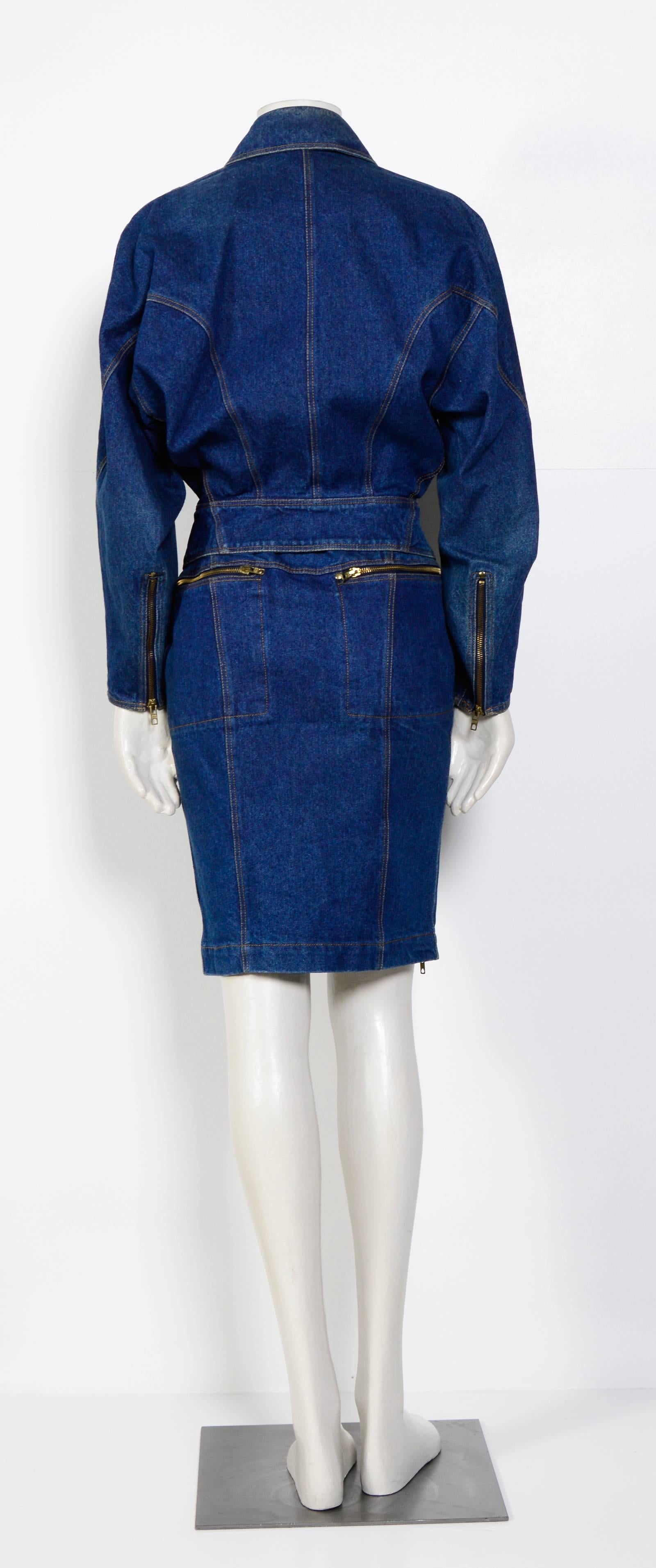 Women's ALAIA Vintage 80's Collectable Jeans Jacket / Skirt