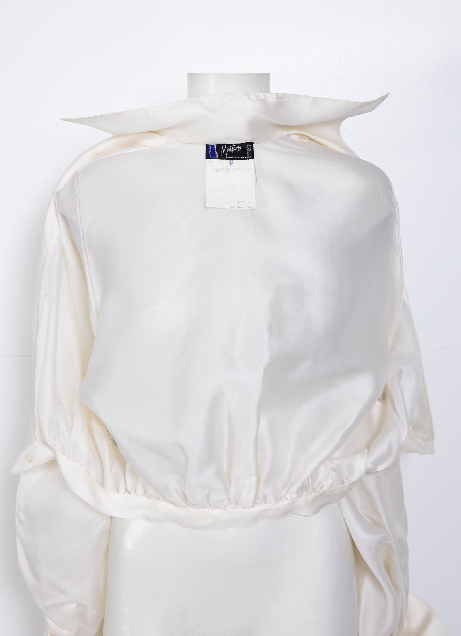 CLAUDE MONTANA VIntage Signature White Silk Blouse at 1stDibs | vintage  white silk blouse, vintage white blouse, vintage white blouses