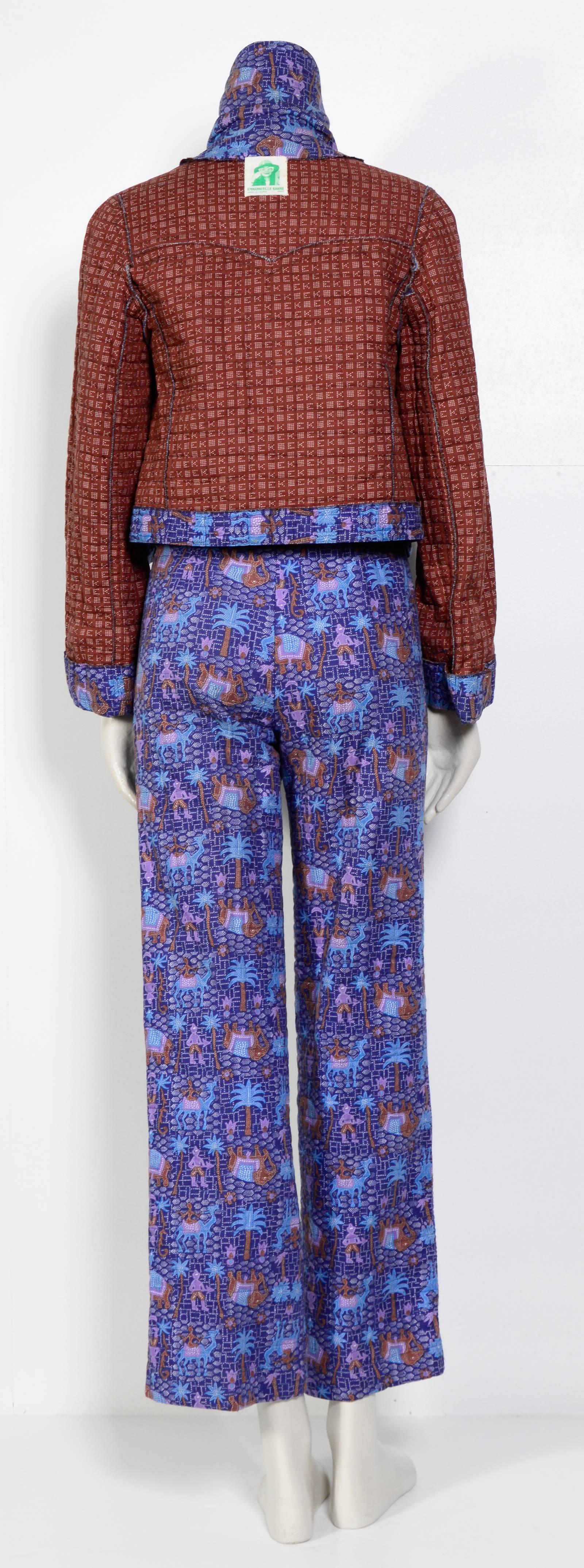 Purple EMMANUELLE KHANH 1960s documented jacket with trousers set
