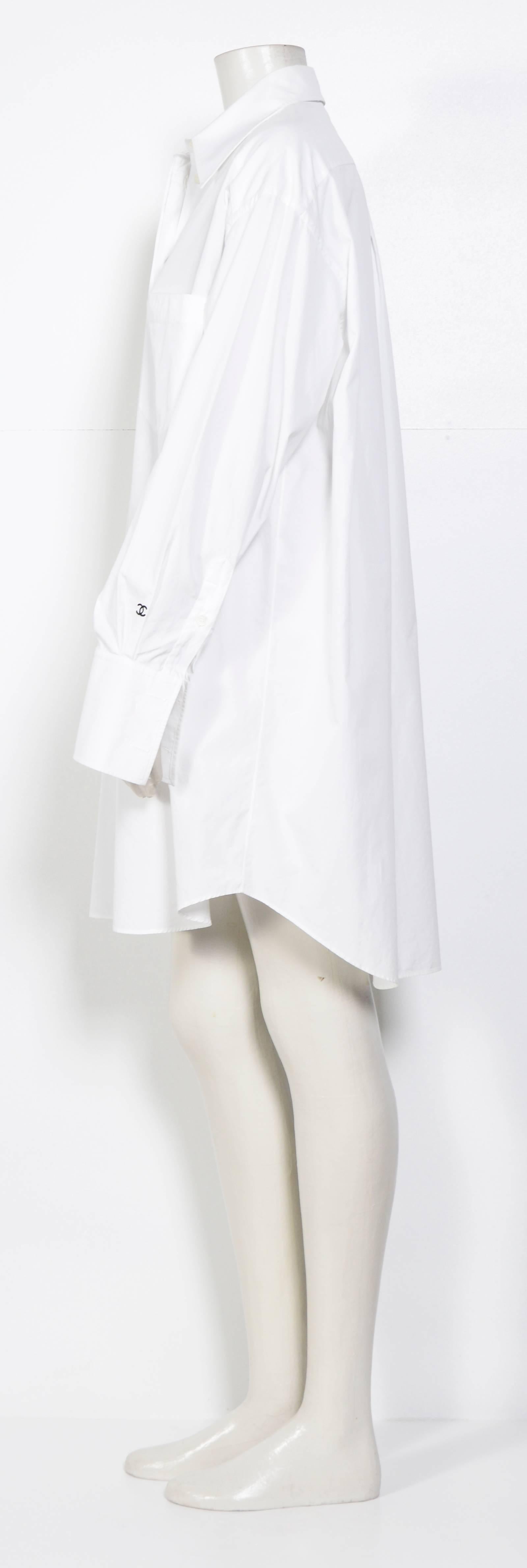 chanel white shirt dress
