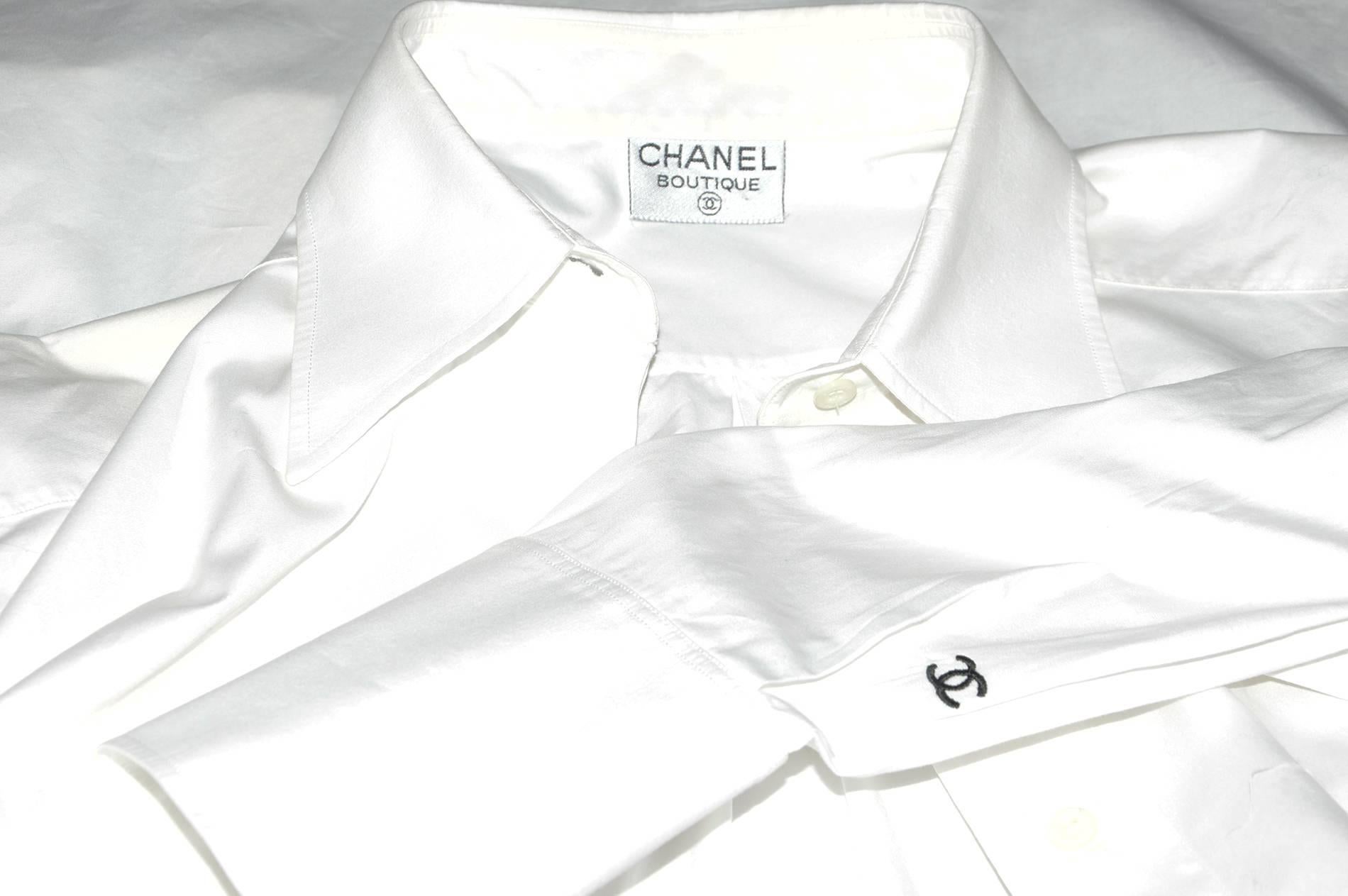 Gray 1993 Chanel Documented White Oversized Shirt/Dress