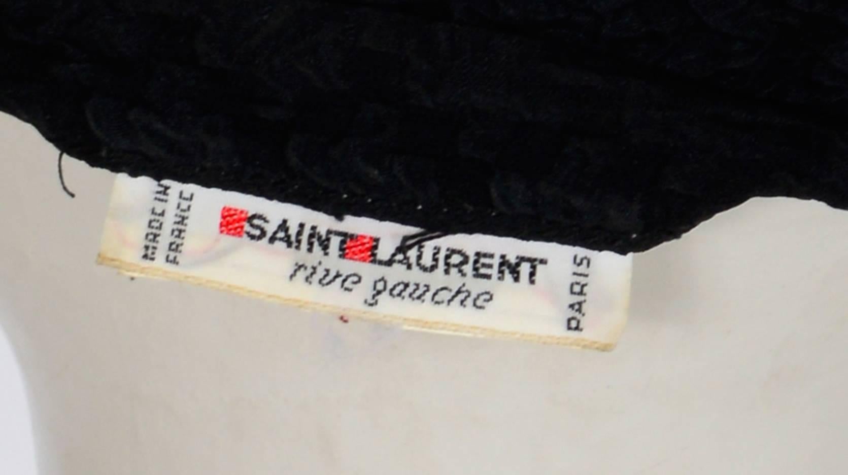 Women's Vintage 1970s Yves saint Laurent black silk blouse