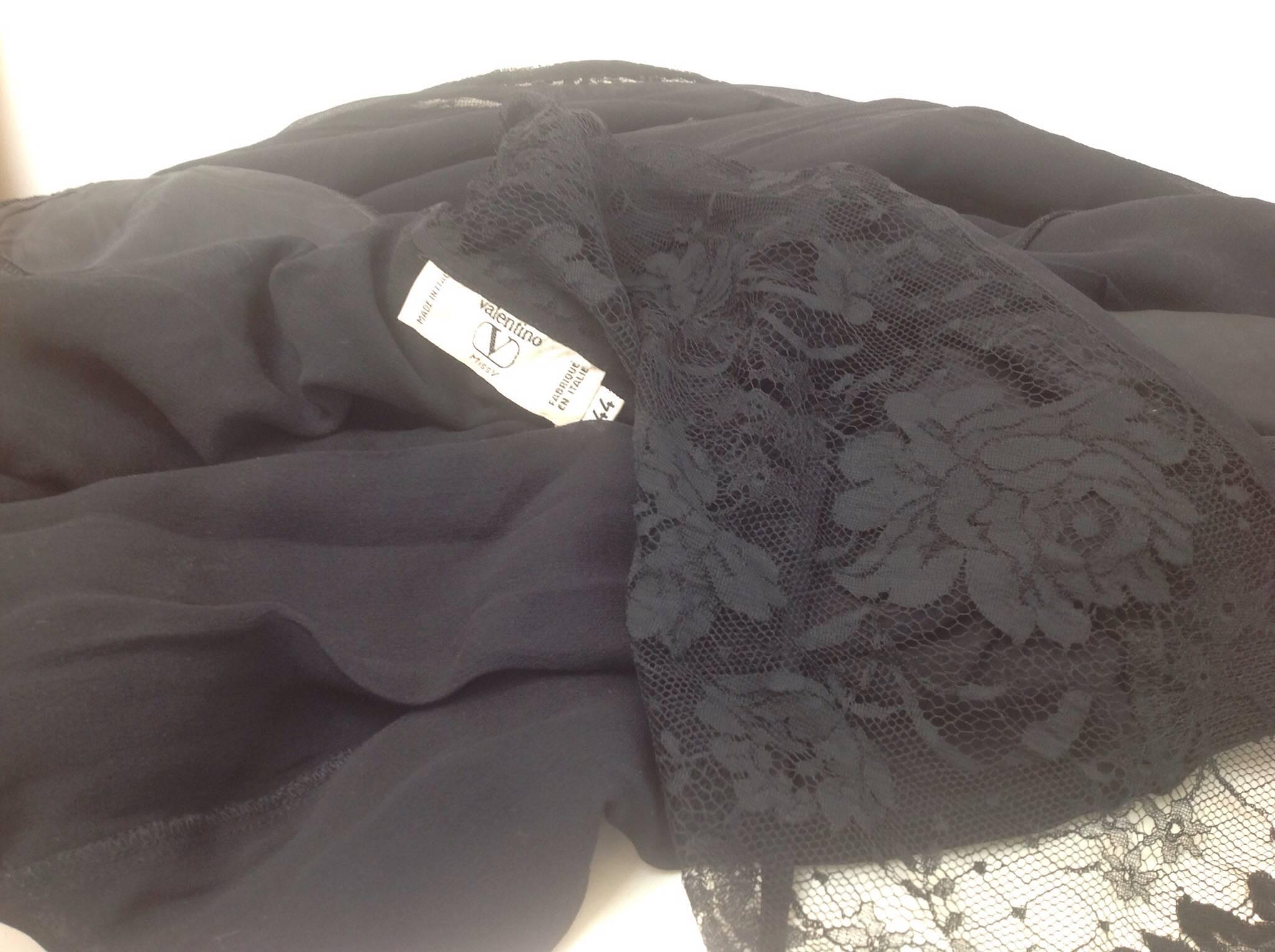 Women's or Men's Vintage Valentino Black Lace Blouse.