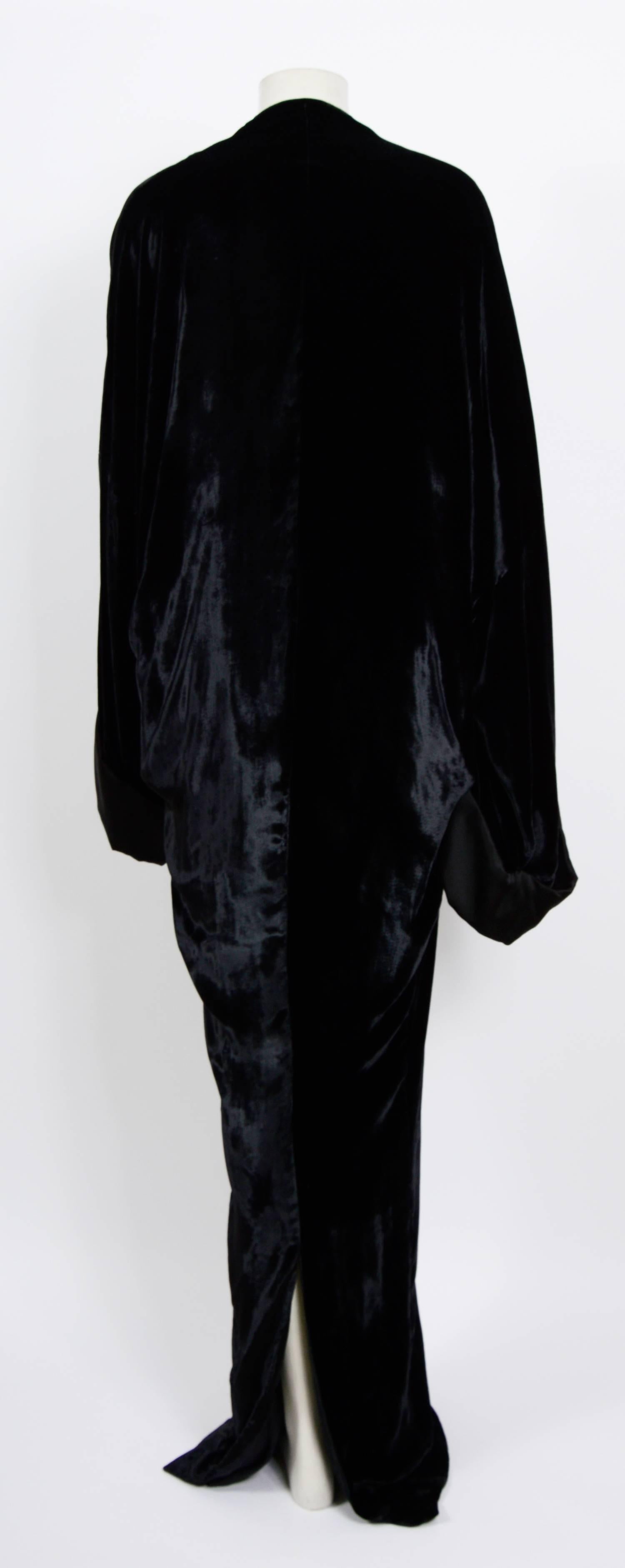 Haider Ackermann Runway 2013 Soft Velvet & Silk Caftan Dress In New Condition In Antwerp, BE