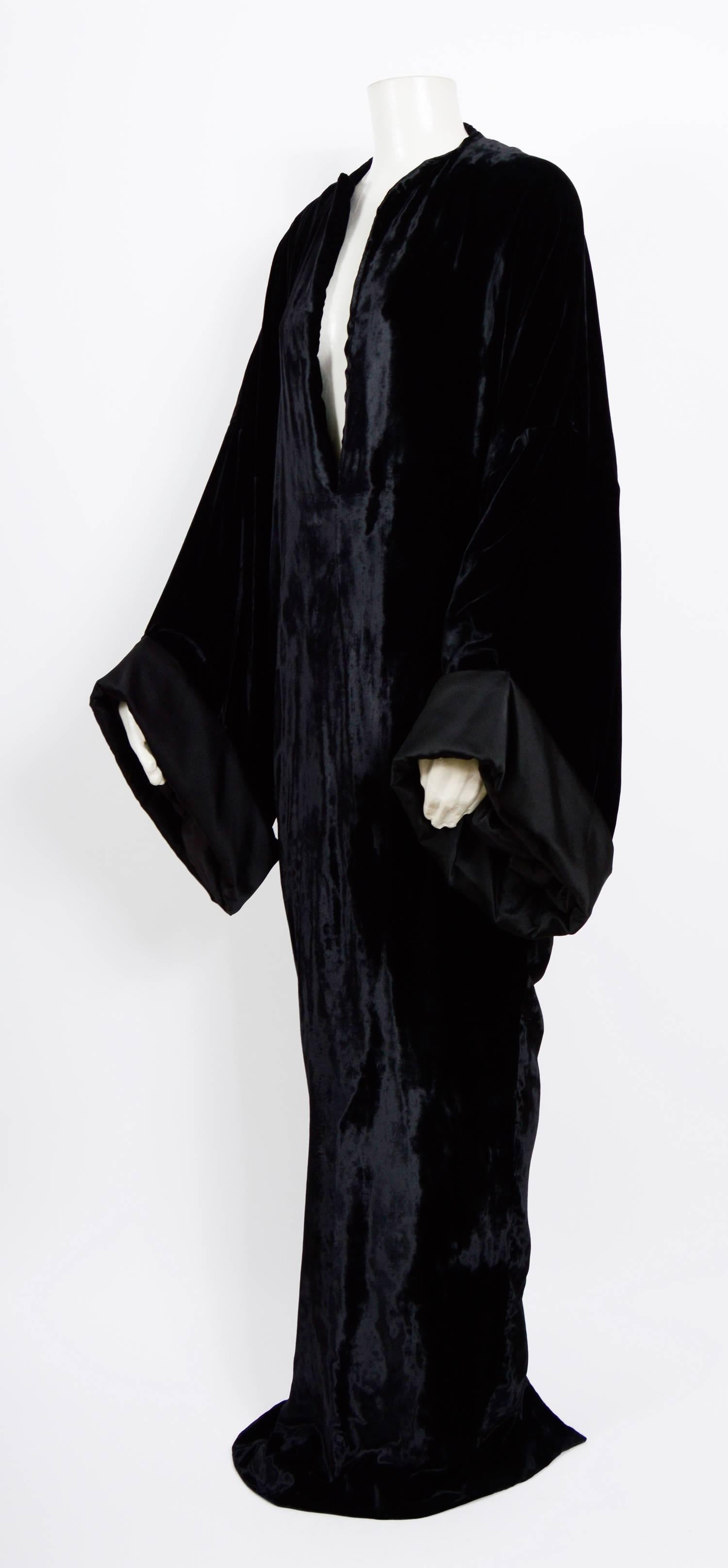Women's Haider Ackermann Runway 2013 Soft Velvet & Silk Caftan Dress