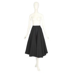 Thierry Mugler Vintage black linen full circle swing skirt
