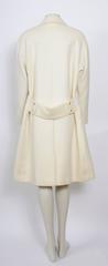 Vintage Chanel White Cashmere Gold CC Logo Buttons Coat