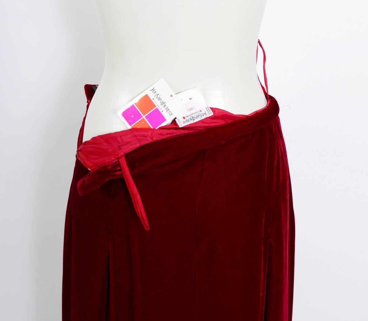 long red velvet skirt