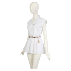 Karl Lagerfeld vintage white cotton blouse or micro mini mini dress, fw 1988
