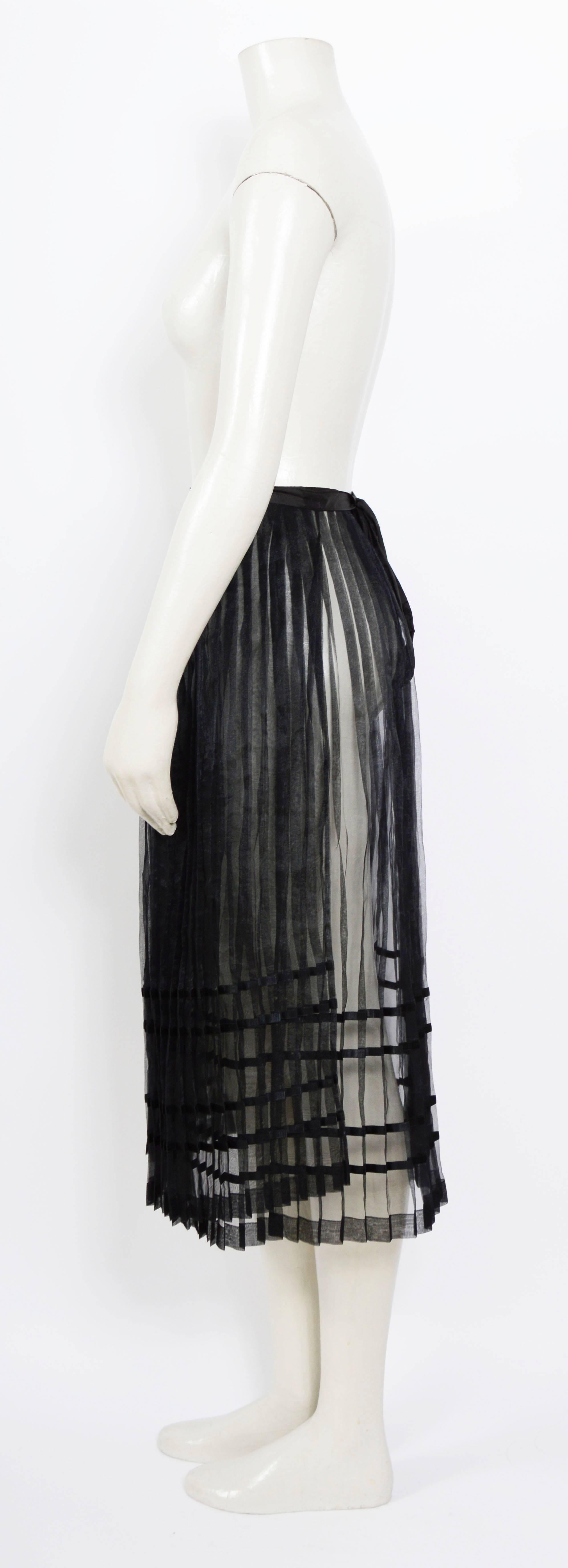 Yohji Yamamoto 90's Pleated Transparent Wrap-Skirt In Excellent Condition In Antwerp, BE