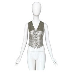 Ralph Lauren Fall 2009 Runway Collection Silver Metallic Silk Vest