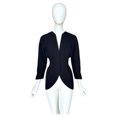 Giacca monopetto in lana nera Thierry Mugler Vintage anni '80
