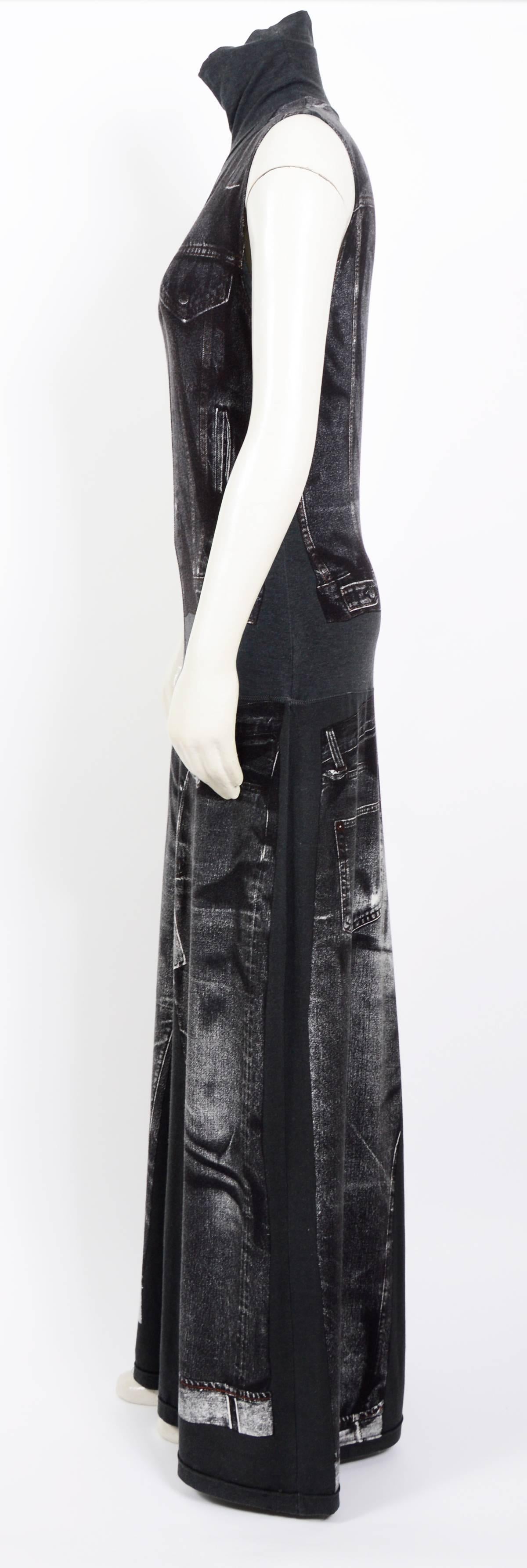 Black Jean Paul Gaultier Archive 1990's Trompe L'eoil Dress