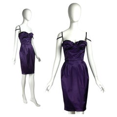 Robe corset vintage Dolce & Gabbana de 2006 en satin violet et soutien-gorge en dentelle amovible