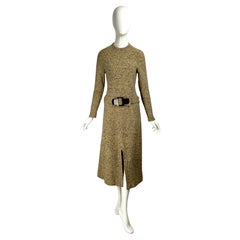 Jacques Esterel vintage 1970s wool knitted dress with matching belt